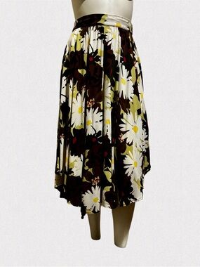 O’Neill Bellamy Bali Floral Midi Skirt Brown Daisy Print Size S